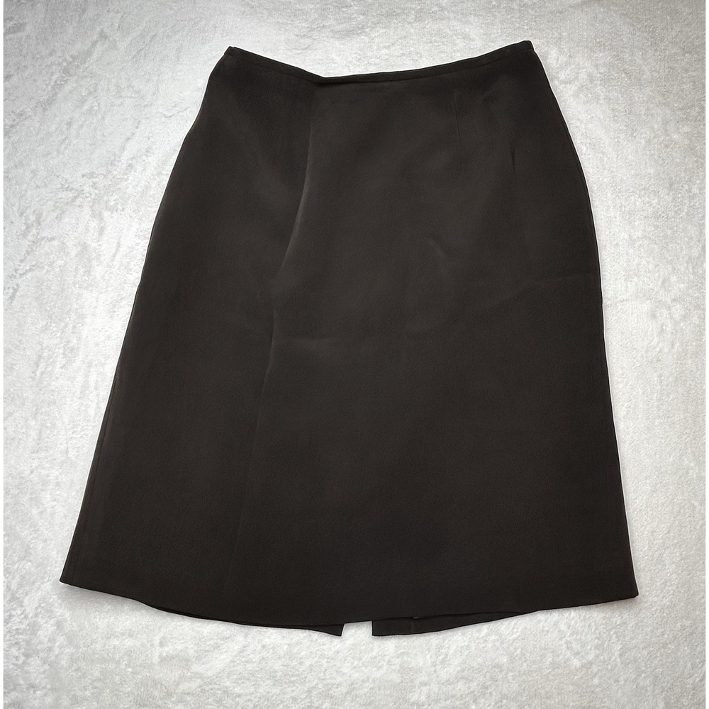 Josephine Chaus Womens Size 6 Brown A-Line 100% Silk Lined Short Skirt Business